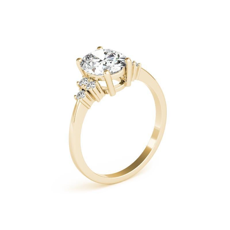 Bague à diamants certifiée GIA 2,00ct Oval Classic Cluster Multi-Stone Pour femmes en vente