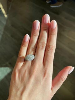 GIA Certified 2.00ct Princess Cut Diamond Three Stone Ring 18 Karat White Gold