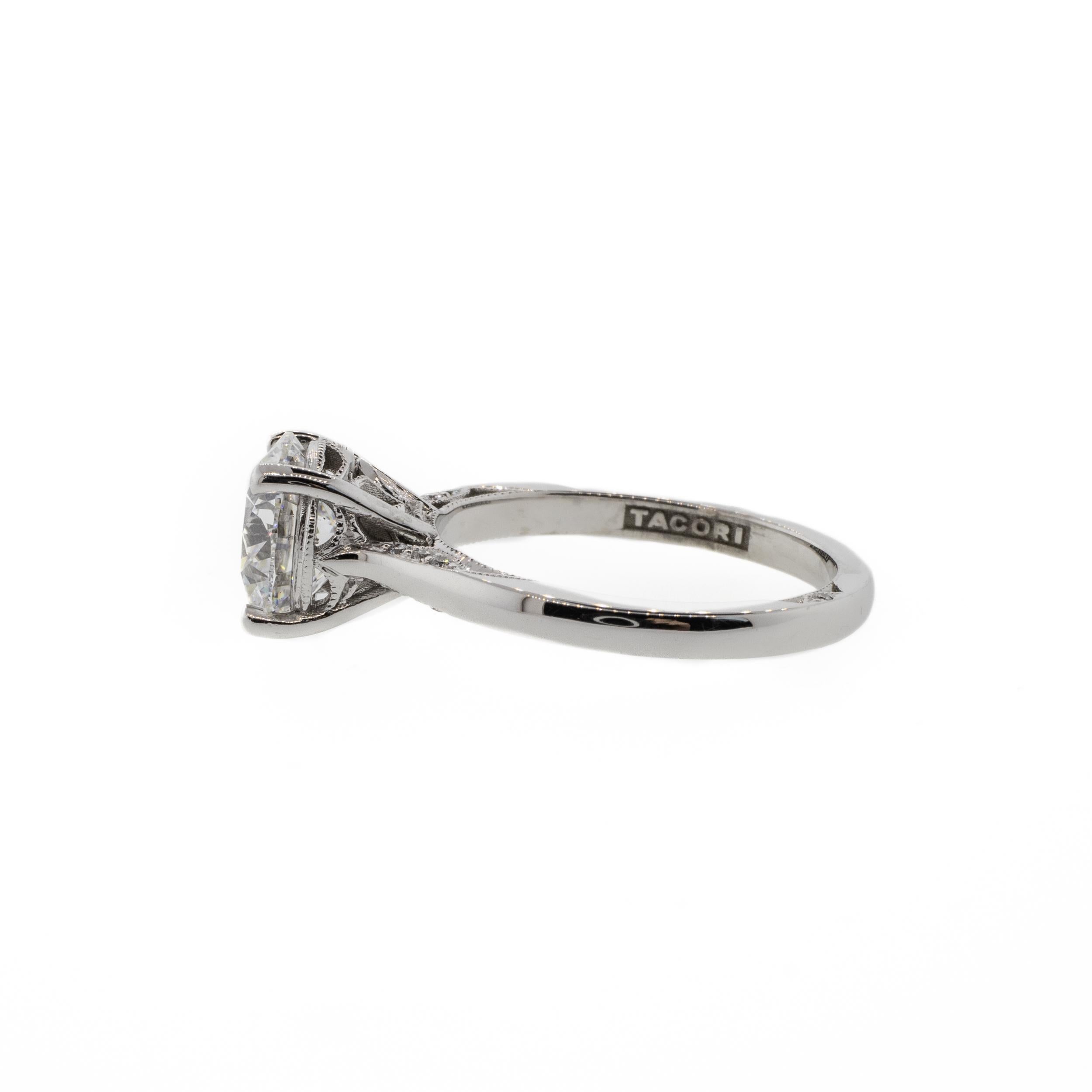 Contemporary GIA Certified 2.00ct Tacori Brilliant Cut Solitaire Diamond Ring For Sale