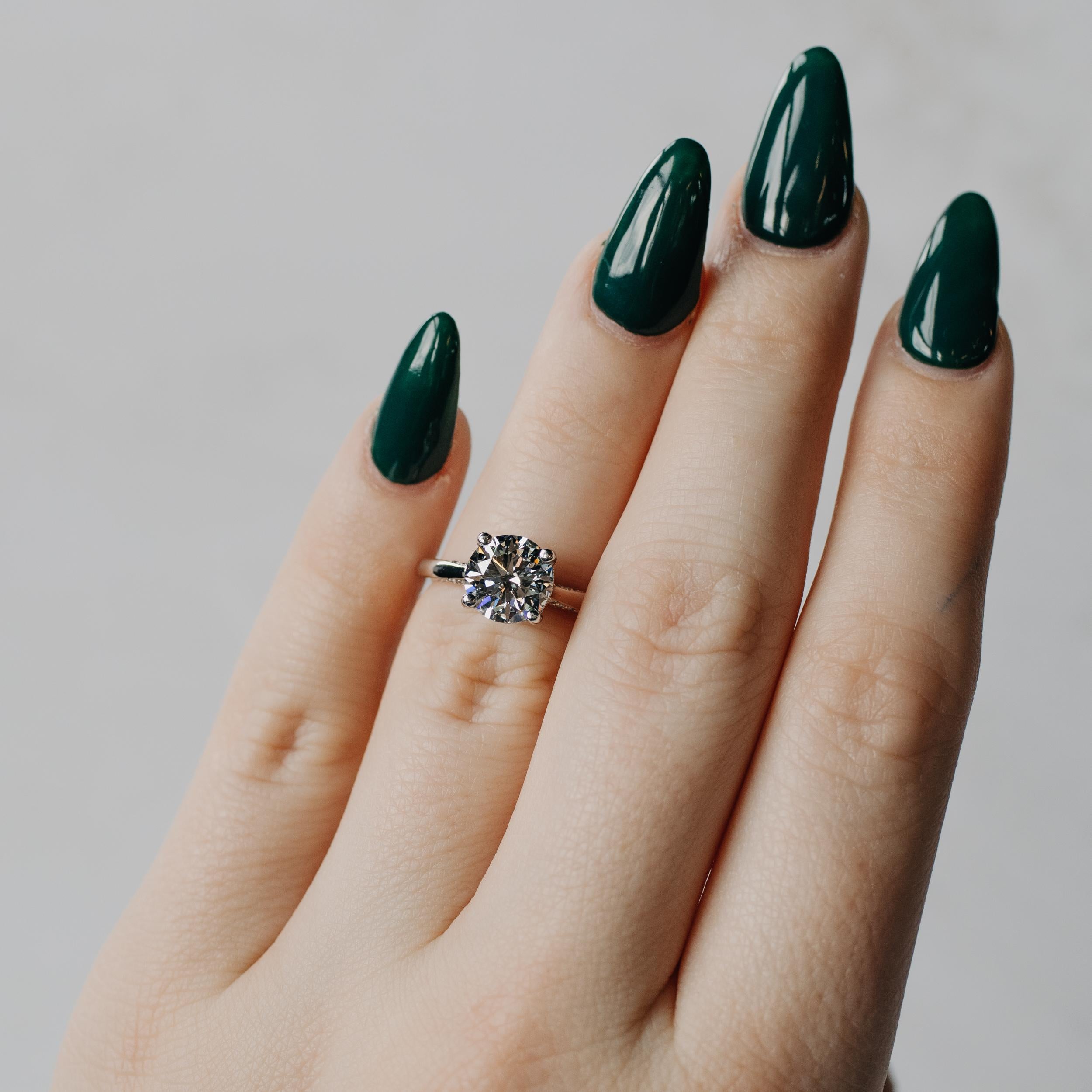 Women's or Men's GIA Certified 2.00ct Tacori Brilliant Cut Solitaire Diamond Ring For Sale