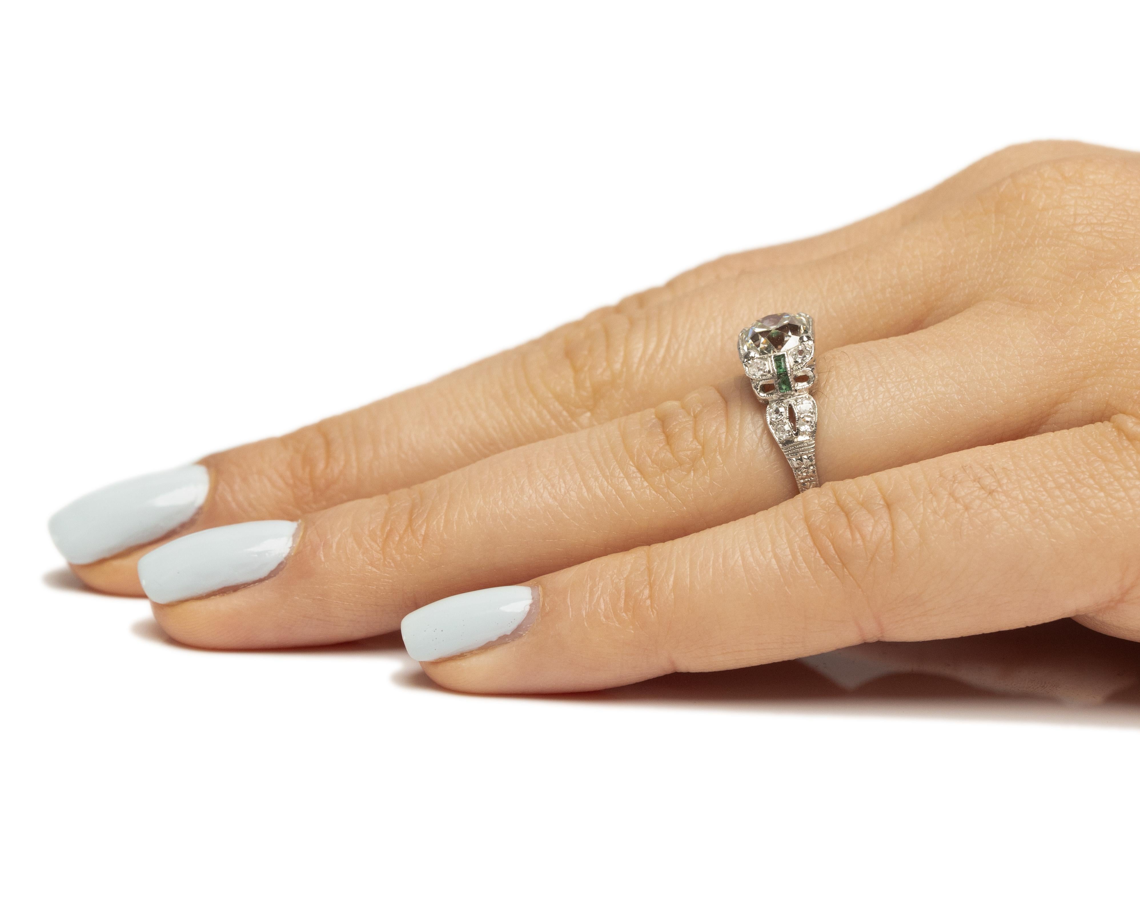 Bague de fiançailles Art déco en platine avec diamant de 2,01 carats certifié par le GIA Pour femmes en vente