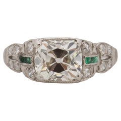 Antique GIA Certified 2.01 Carat Art Deco Diamond Platinum Engagement Ring