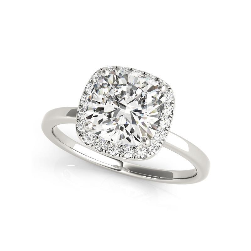 Cushion Cut GIA Certified 2.01 Carat Basket Set Square Cushion Halo Platinum Diamond Ring For Sale