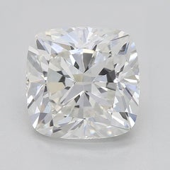 GIA Certified 2.01 Carat Classic Cushion Halo Cathedral Diamond Ring