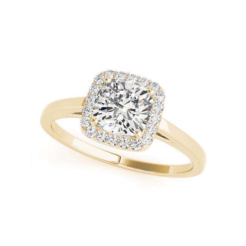 Taille coussin Bague à diamant cathédrale certifiée GIA de 2,01 carats avec halo coussin classique en vente