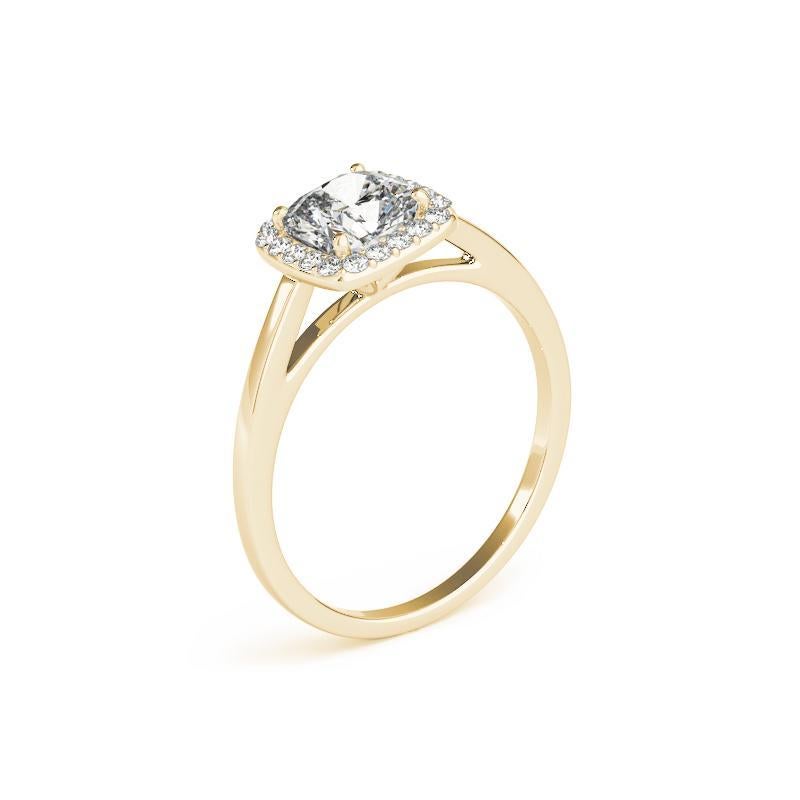 Bague à diamant cathédrale certifiée GIA de 2,01 carats avec halo coussin classique Pour femmes en vente
