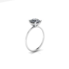 GIA Certified 2.02 Carat Cushion Diamond Thin Low Setting in Platinum 950
