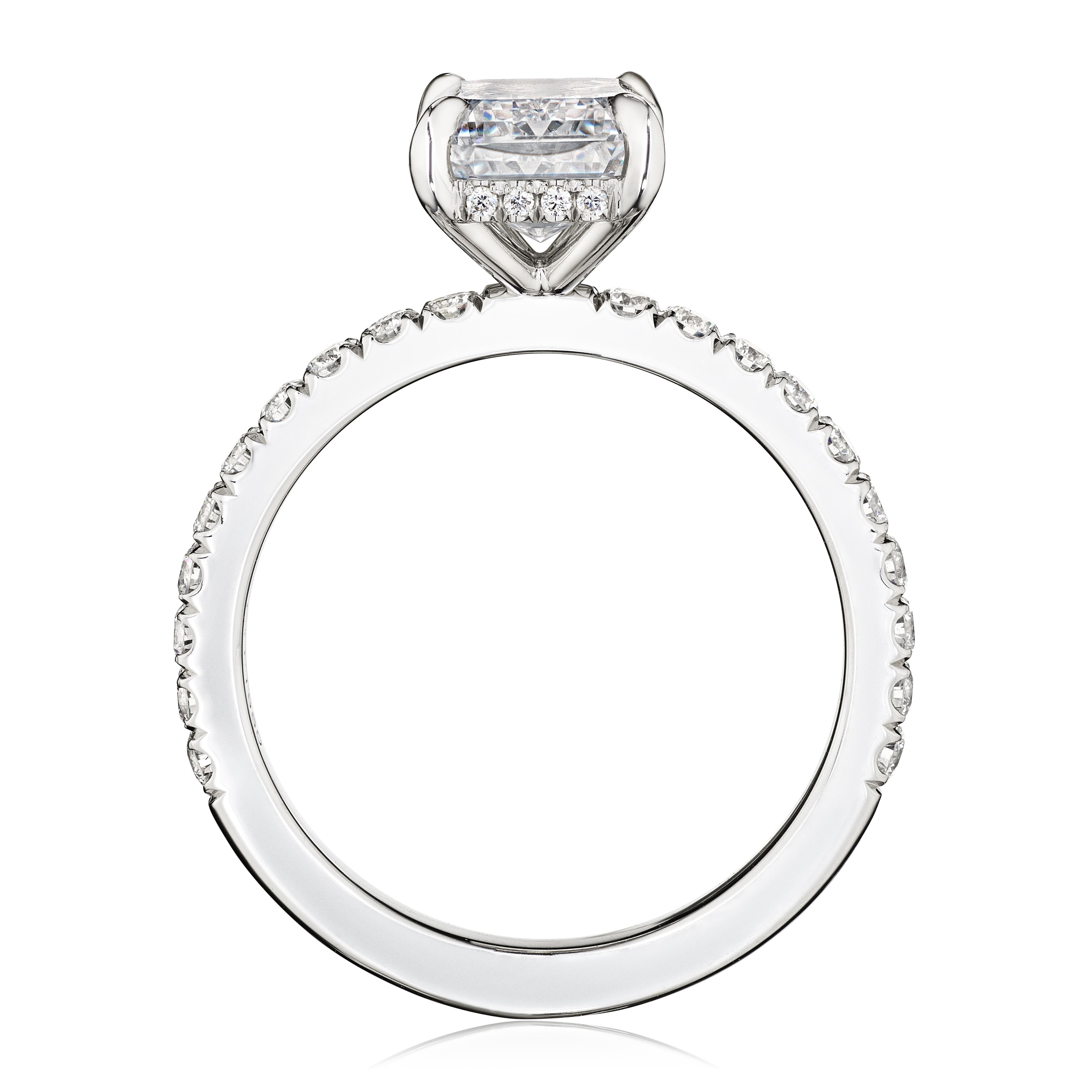 Modern GIA Certified 2.01 Carat D VVS2 Emerald Diamond Engagement Ring 