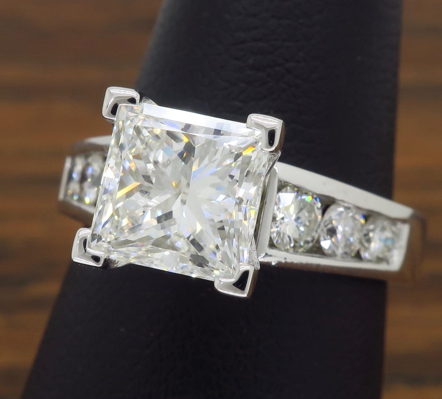 GIA Certified 2.01 Carat Diamond Platinum Engagement Ring 5
