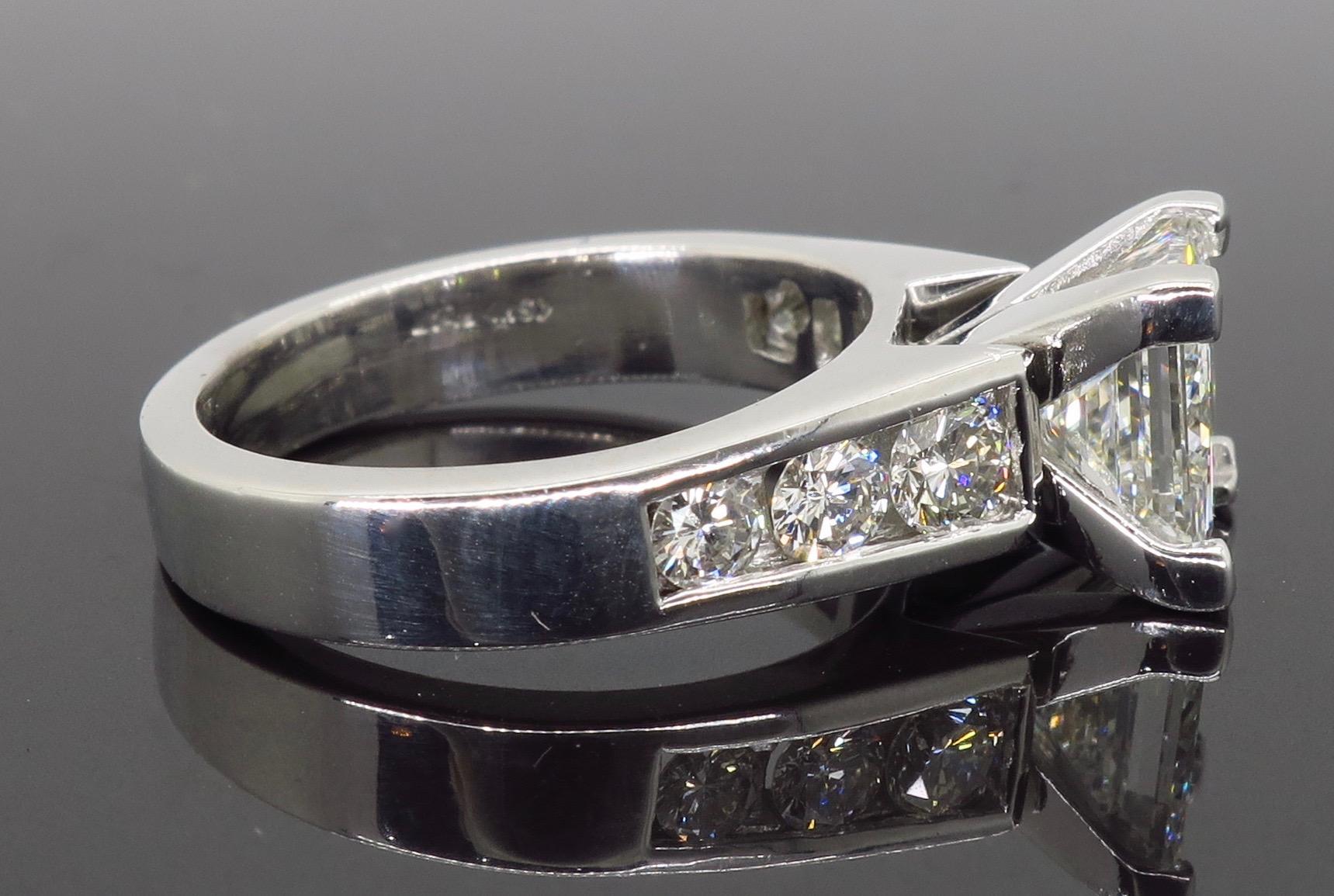 GIA Certified 2.01 Carat Diamond Platinum Engagement Ring 2