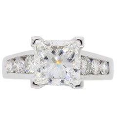 GIA Certified 2.01 Carat Diamond Platinum Engagement Ring