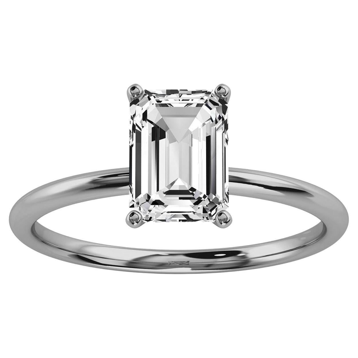 GIA Certified 2.01 Carat E Color Flawless Emerald Diamond Platinum Solitaire