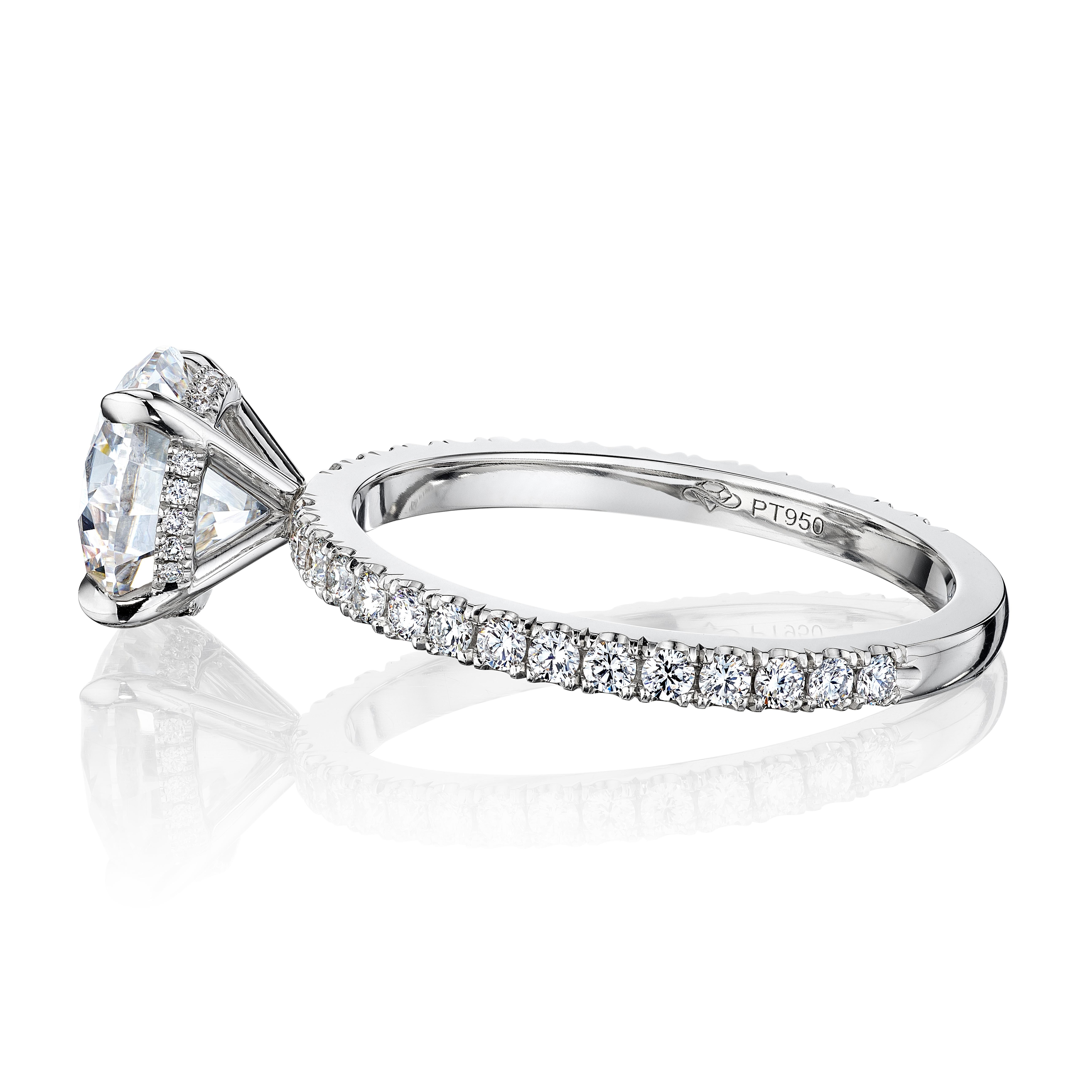 Modern GIA Certified 2.01 Carat E VS1 Round Diamond Engagement Ring 