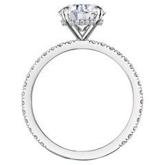 GIA Certified 2.01 Carat E VS1 Round Diamond Engagement Ring "Journey"