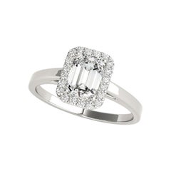 Émeraude Halo certifiée GIA de 2,01 carats  Bague en diamant