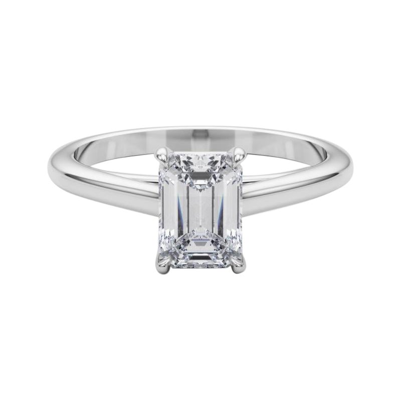 GIA zertifiziert 2,01 Karat Smaragd Solitär Kathedrale Diamantring