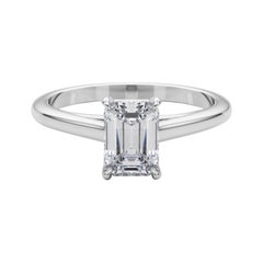 GIA zertifiziert 2,01 Karat Smaragd Solitär Kathedrale Diamantring