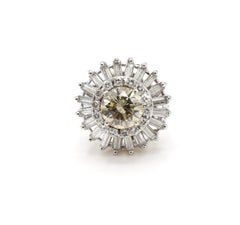 GIA Certified 2.01 Carat Fancy Brown Yellow Diamond Cluster Cocktail Ring