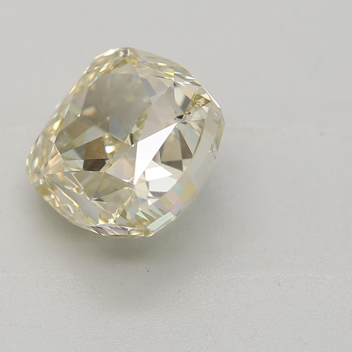 Cushion Cut GIA Certified 2.01 Carat Fancy Light Brownish Greenish Yelow VS1 Clarity Diamond For Sale