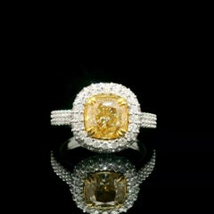 GIA-zertifiziert 2,01 Karat Fancy Light Brownish Yellow I1 Clarity Diamantring