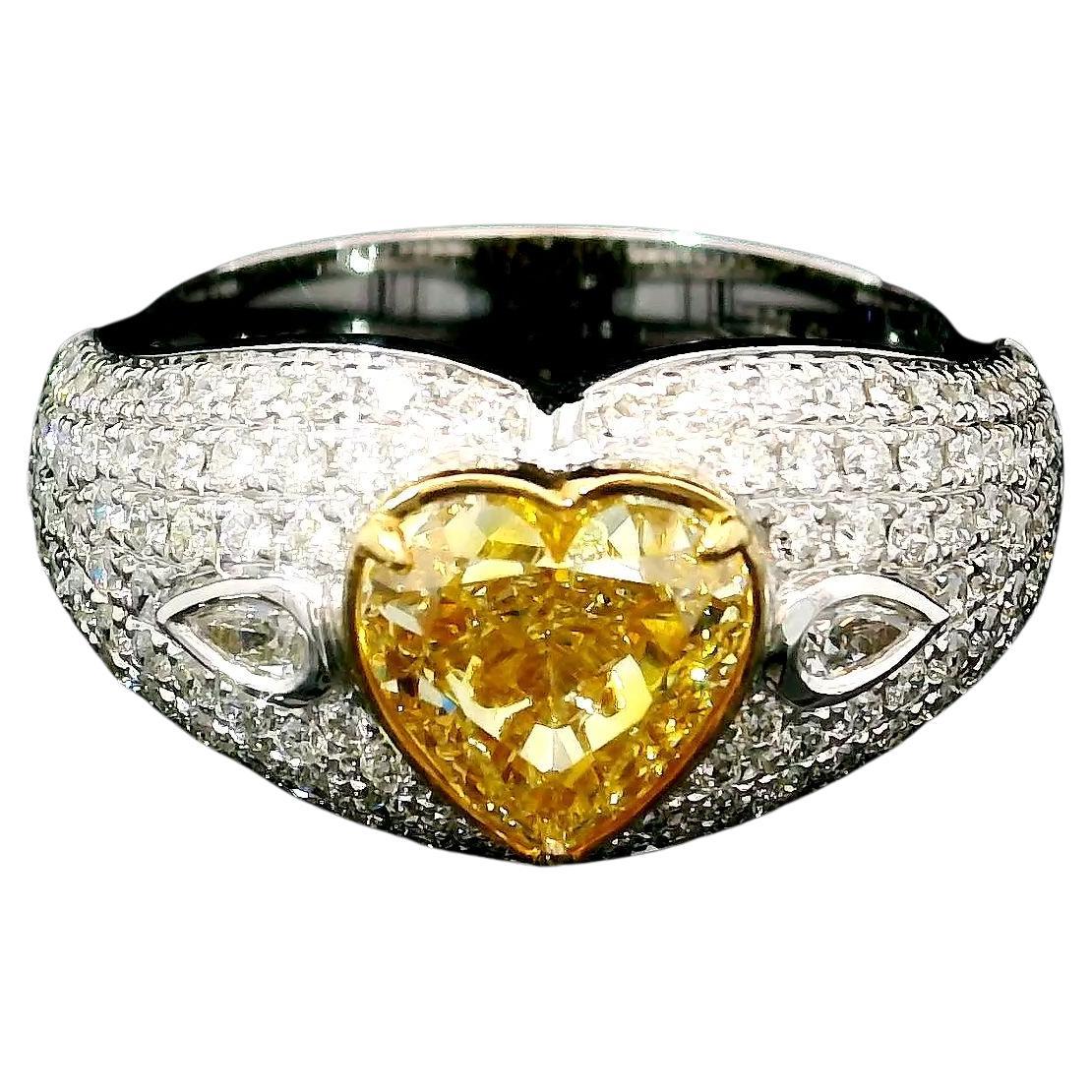 GIA Certified 2.01 Carat Fancy Light Yellow VS1 Clarity Diamond