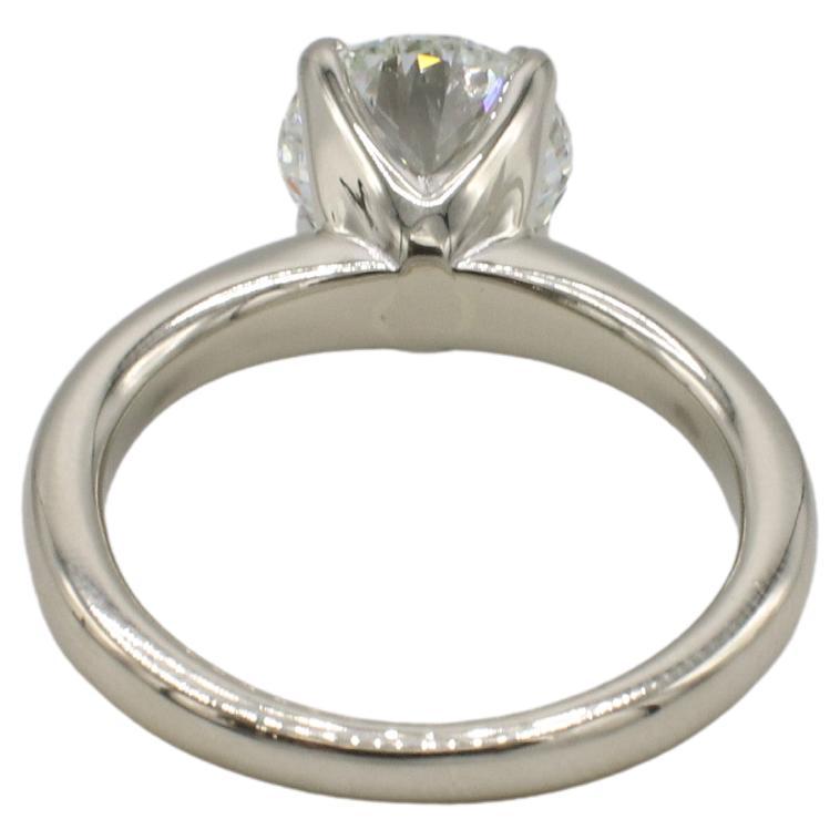Modern GIA Certified 2.01 Carat H SI1 Round Natural Diamond Solitaire Engagement Ring