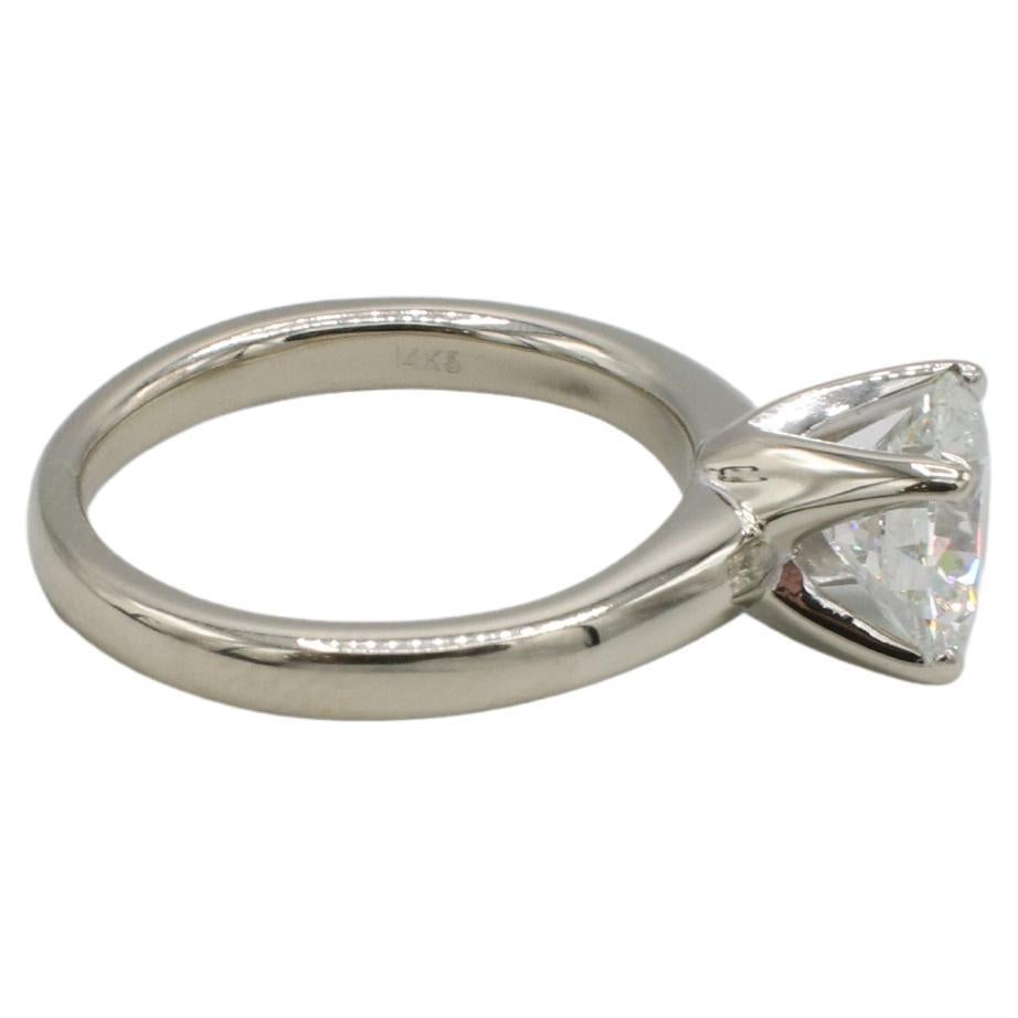 Round Cut GIA Certified 2.01 Carat H SI1 Round Natural Diamond Solitaire Engagement Ring