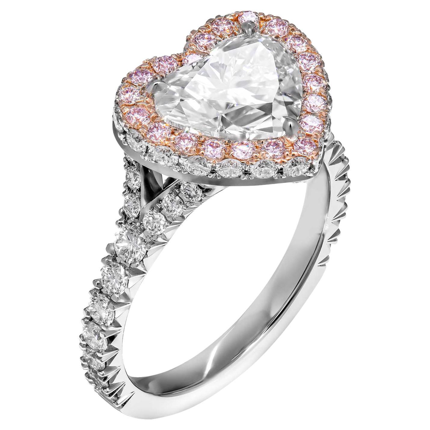 GIA Certified 2.01 Carat Heart Shape Diamond Engagement Ring