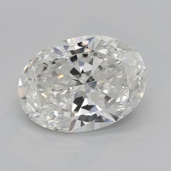 GIA Certified 2.01 Carat Knife Edge Band Oval Halo 18K White Gold Diamond Ring