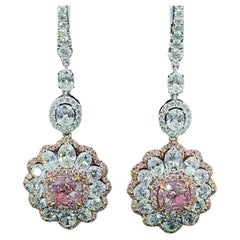 Pink Diamond Drop Earrings