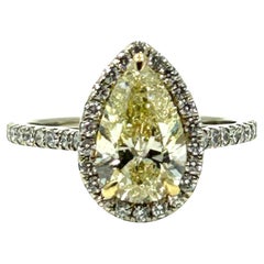 Gia-zertifiziert 2,01 Karat Lt. Verlobungsring mit gelbem Fancy-Diamant
