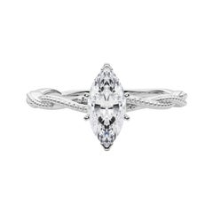 GIA Certified 2.01 Carat Marquise Twisted Braided Band Diamond Ring