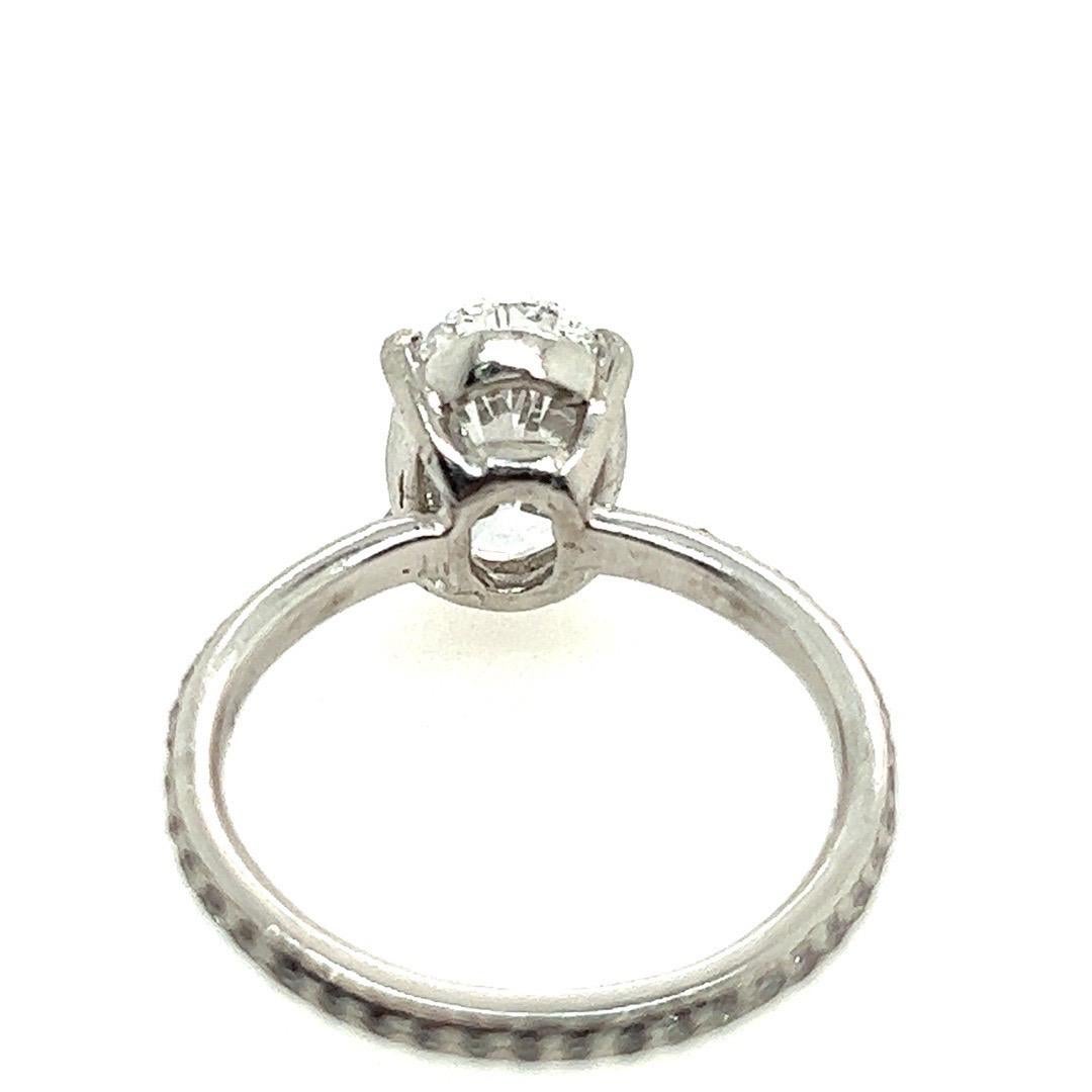 GIA Certified 2.01 Carat Natural Oval “D” Colorless SI1 Diamond Engagement Ring In Good Condition For Sale In Los Angeles, CA