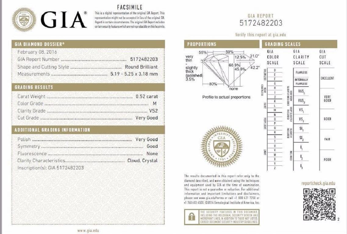 Raised Basket, Channel & Band.

GIA Certified Diamond engagement ring.

.51ct. Natural Round Cut diamond

GIA Certificate:  5172482203

M color Vs-2 clarity 

5.19 X 5.25 X 3.18mm

(Please see report copy attached)



1.50ct. natural side round