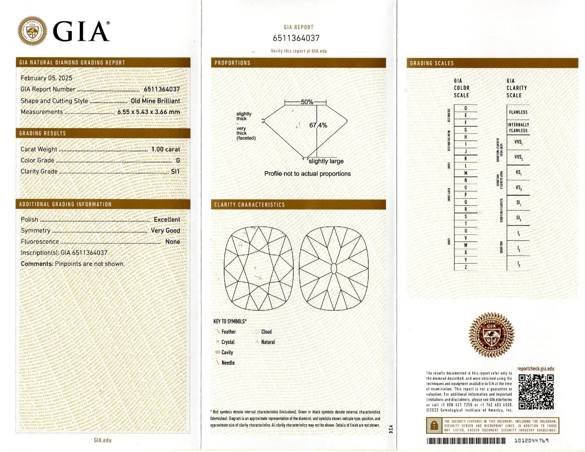 GIA Certified 2.01 Carat Old Mine Cut Diamond Stud Ears in 18K Yellow Gold (Boucles d'oreilles en or jaune) Neuf - En vente à Chicago, IL