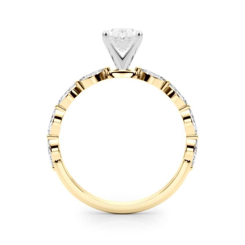 GIA zertifiziert 2,01 Karat Oval Diamant Band Solitär Diamantring im Zustand „Neu“ im Angebot in New York, NY