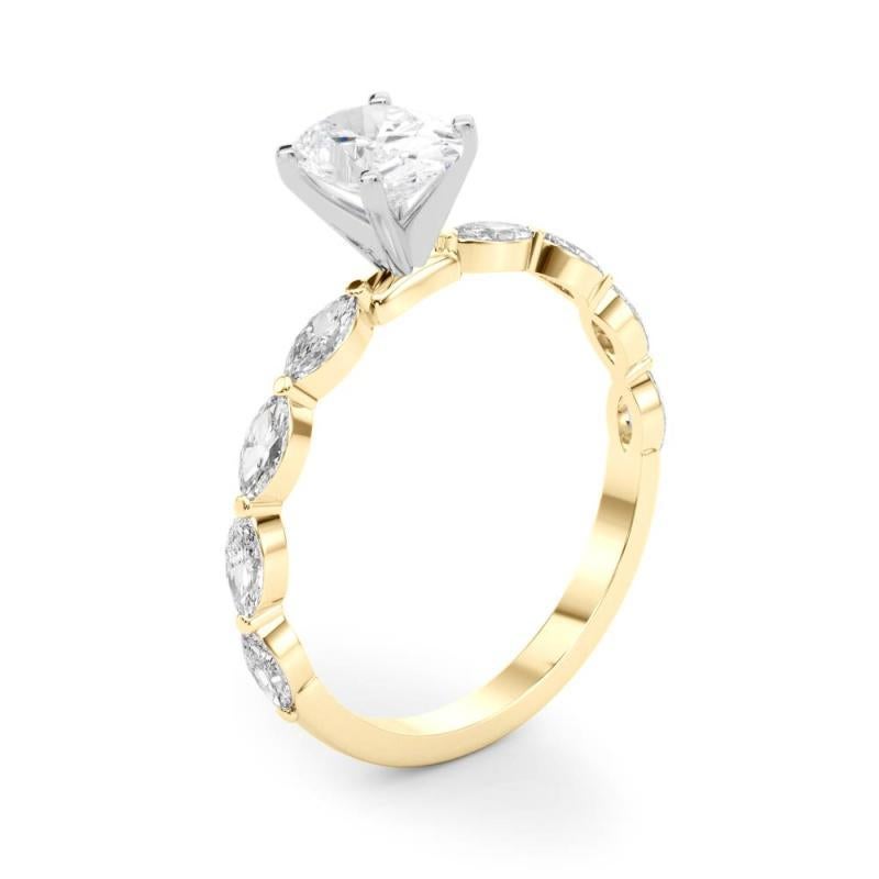 GIA zertifiziert 2,01 Karat Oval Diamant Band Solitär Diamantring im Angebot 1