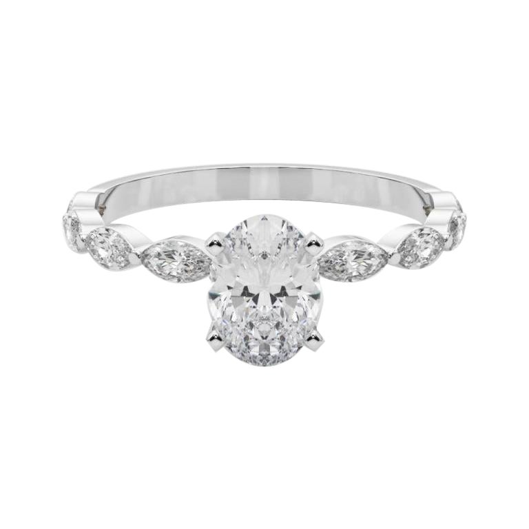 GIA Certified 2.01 Carat Oval Diamond Band Solitaire Platinum Diamond Ring