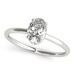 GIA Certified 2.01 Carat Oval Hidden Halo Slim Band White Gold Diamond Ring