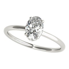 GIA Certified 2.01 Carat Oval Hidden Halo Slim Band White Gold Diamond Ring