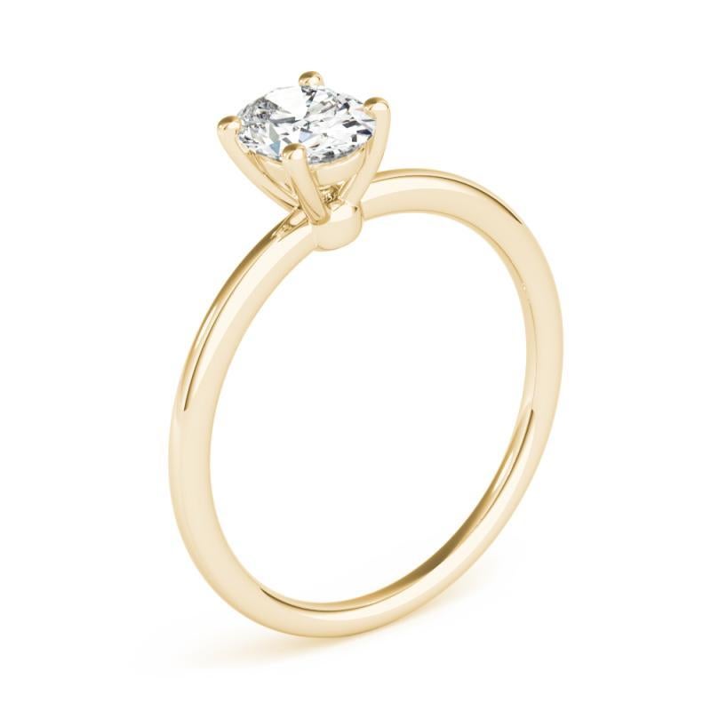 Anello con diamante ovale solitario a quattro punte in oro giallo 18 carati certificato GIA da 2,01 carati in vendita 1