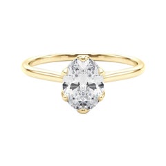 GIA Certified 2.01 Carat Oval Solitaire Tulip Rose Diamond Ring