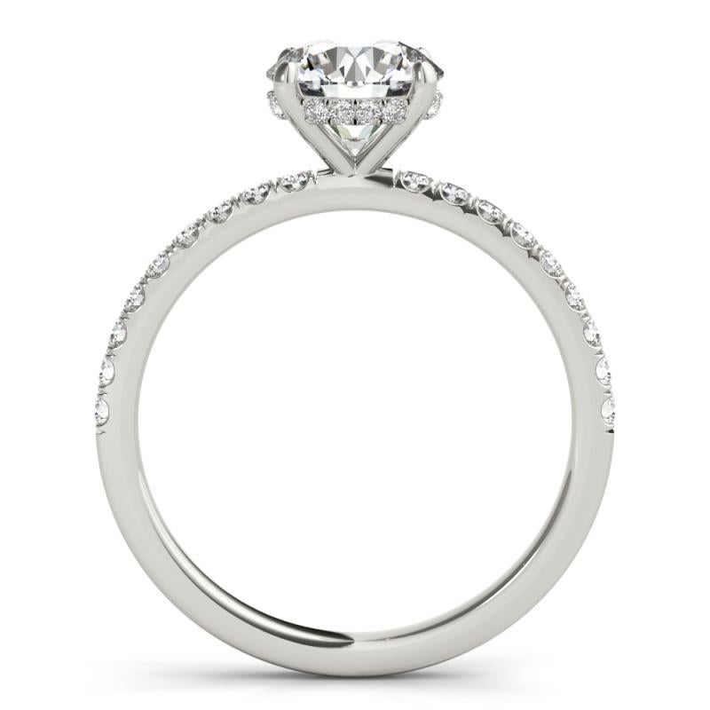 GIA Certified 2.01 Carat Pave Hidden Halo Round  Diamond Ring In condizioni Nuovo in vendita a New York, NY
