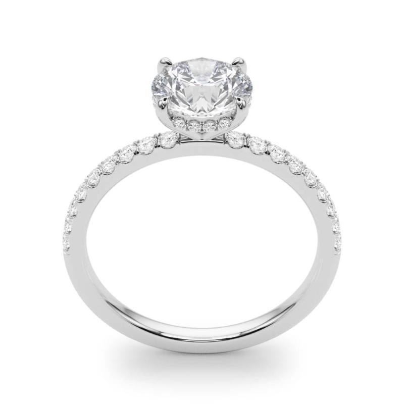 Donna GIA Certified 2.01 Carat Pave Hidden Halo Round  Diamond Ring in vendita