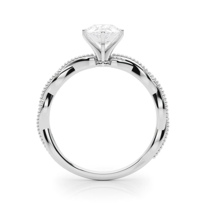 GIA Certified 2,01 Carat Pear Twisted Braided Band Platinum Diamond Ring (anello con diamante in platino) In condizioni Nuovo in vendita a New York, NY