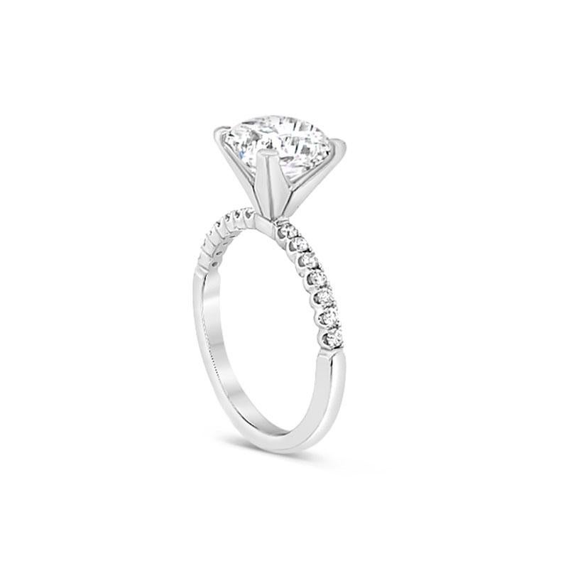GIA-zertifizierter Verlobungsring mit 2,01 Karat Diamant im Prinzessinnenschliff, F SI1, Weißgold (Carréschliff) im Angebot