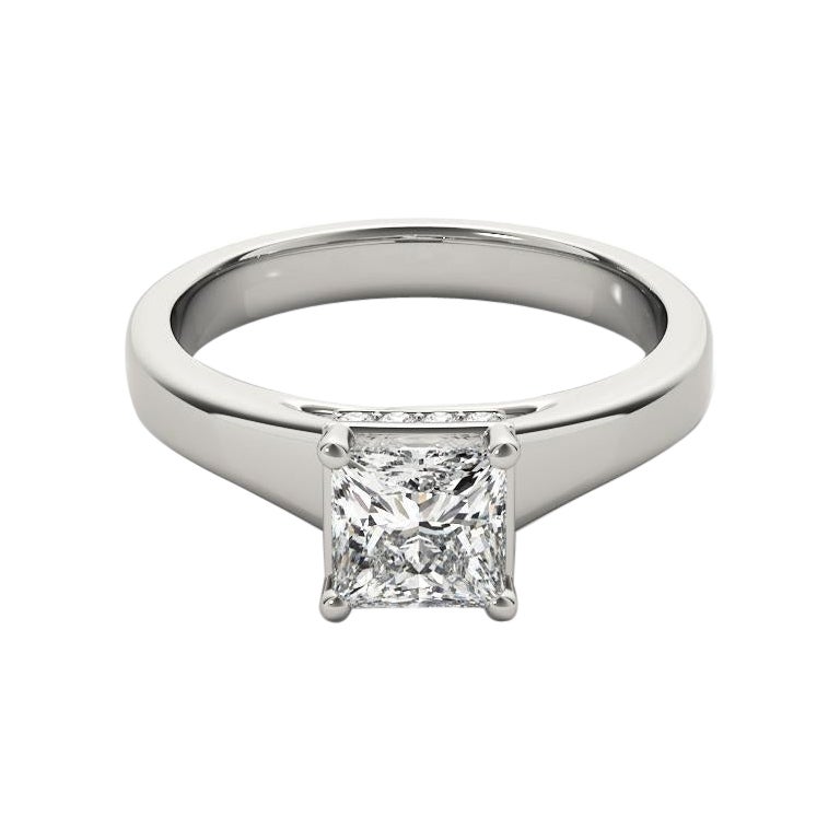 Anello con diamante a traliccio nascosto a forma di principessa da 2.01 carati certificato GIA