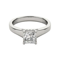 GIA Certified 2.01 Carat Princess Hidden Halo Trellis Diamond Ring