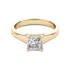 GIA Certified 2.01 Carat Princess Hidden Halo Trellis Diamond Ring