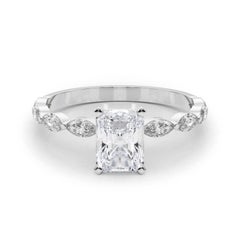 GIA Certified 2.01 Carat Radiant Diamond Band Solitaire Platinum Diamond Ring